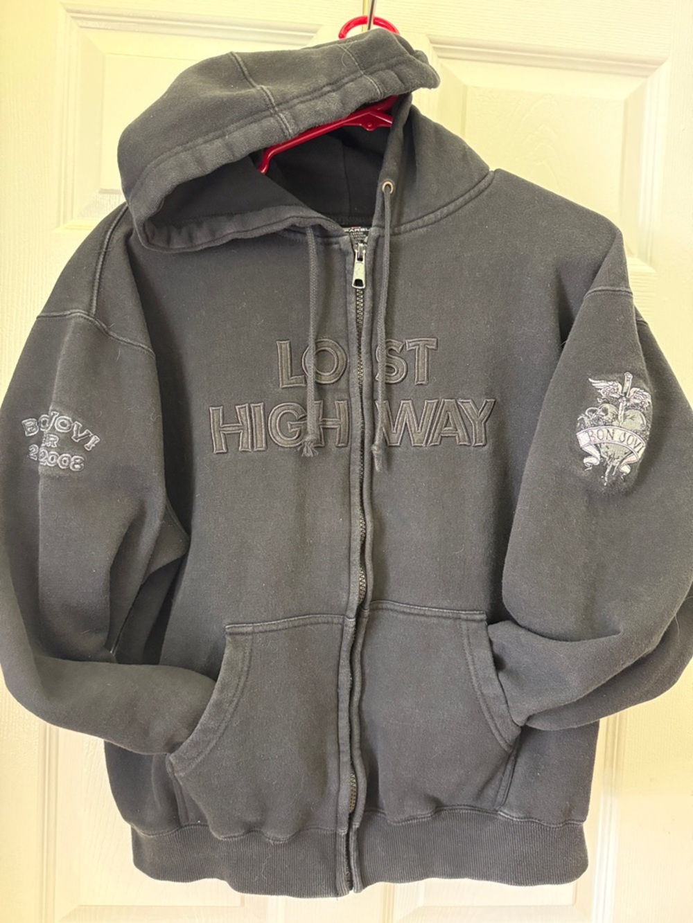 Bon Jovi Lost Highway Tour Black Zip-Up Hoodie